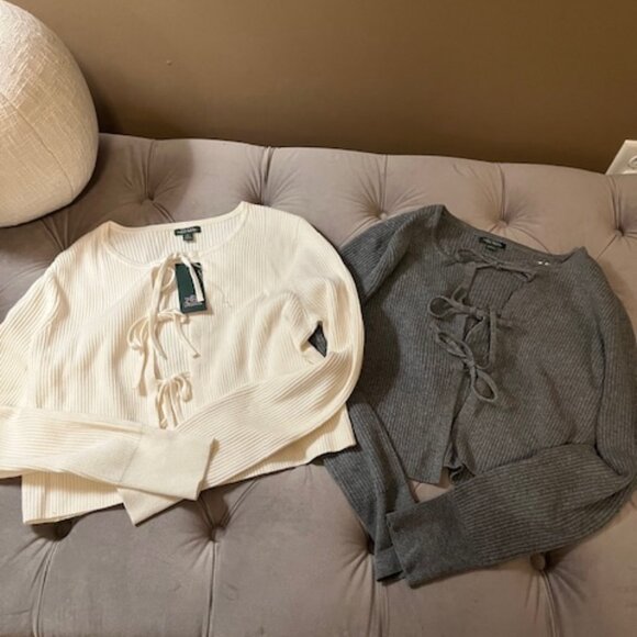 NWT Two Wild Fable Ribbed front tie cardigans - Picture 1 of 6